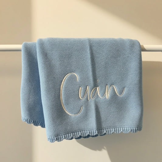 Scallop Knit Blanket ♡ Mist