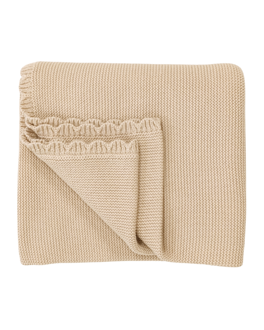 Scallop Knit Blanket ♡ Oat