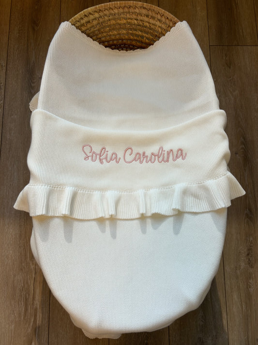 Ruffle Knit Blanket ♡ Cloud