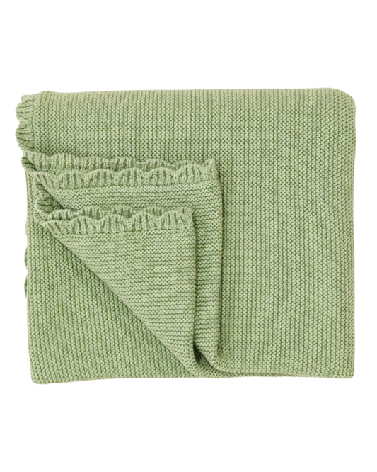 Scallop Knit Blanket ♡ Fern