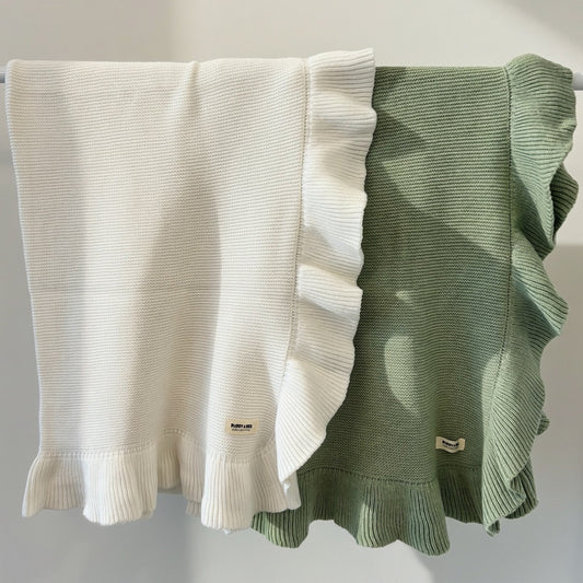 Ruffle Knit Blanket ♡ Fern