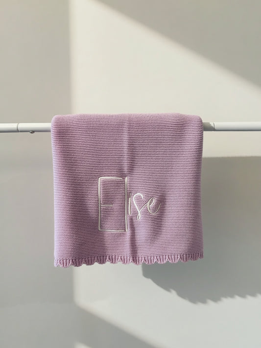 Scallop Knit Blanket ♡ Lilac