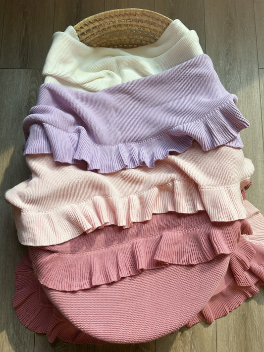 Ruffle Knit Blanket ♡ Lilac