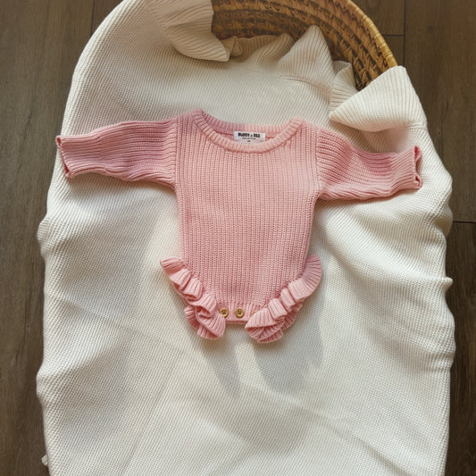 The Daisy Knit Romper ♡ Blush