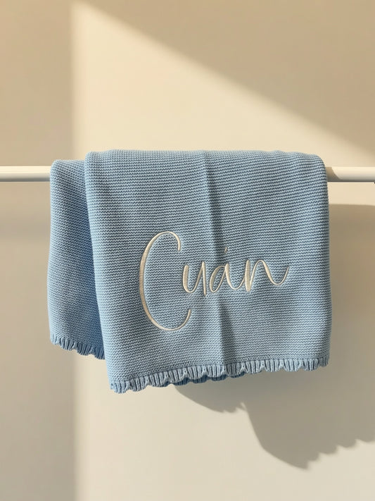 Scallop Knit Blanket ♡ Mist